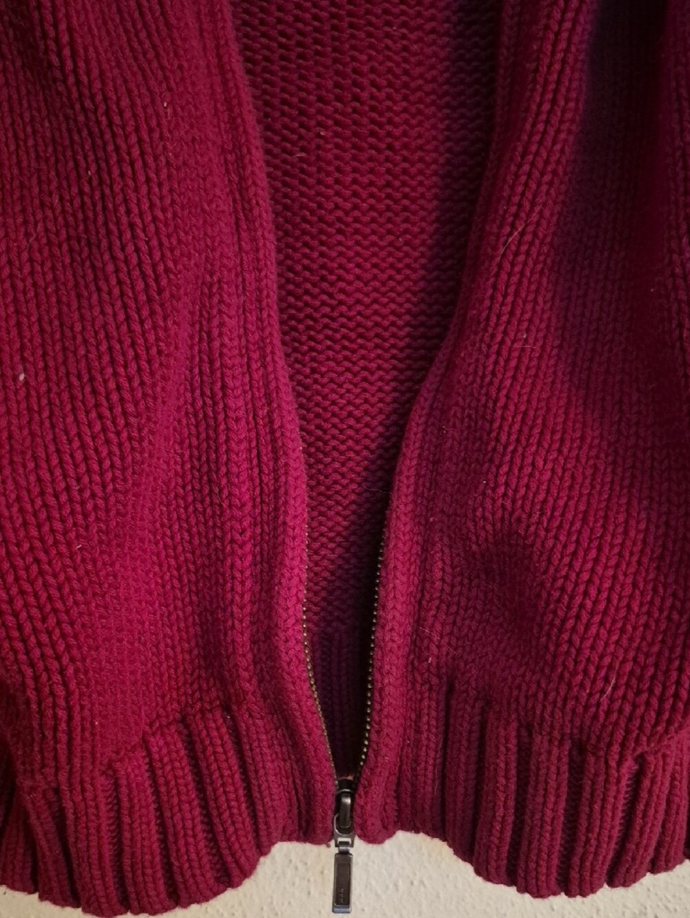 Eddie Bauer Women's Deep Raspberry Zip-Up Cardigan Sweater - Picture 4 of 5